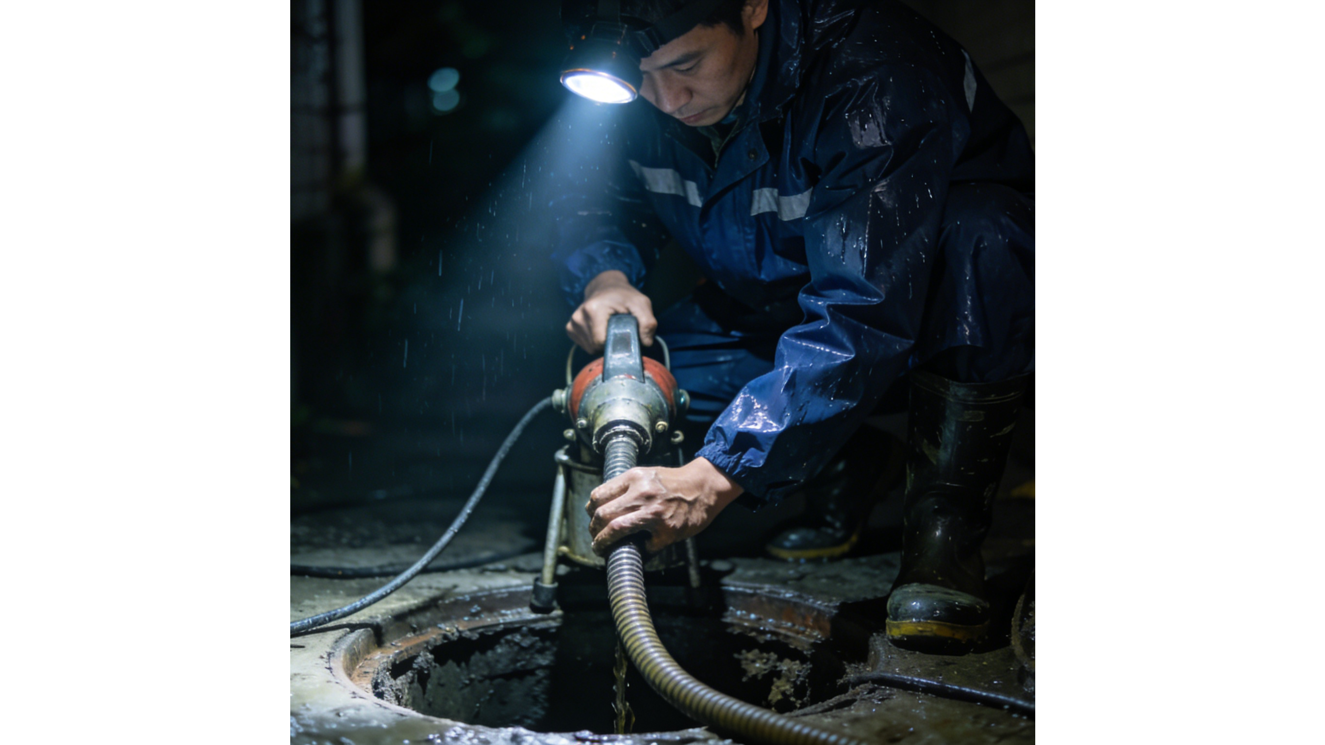 物业工程人员维修下水道-ai生成